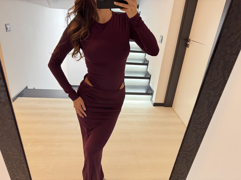 Rochie burgundie maxi