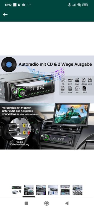 Radio DVD BT USB ect Este nou are și telecomanda