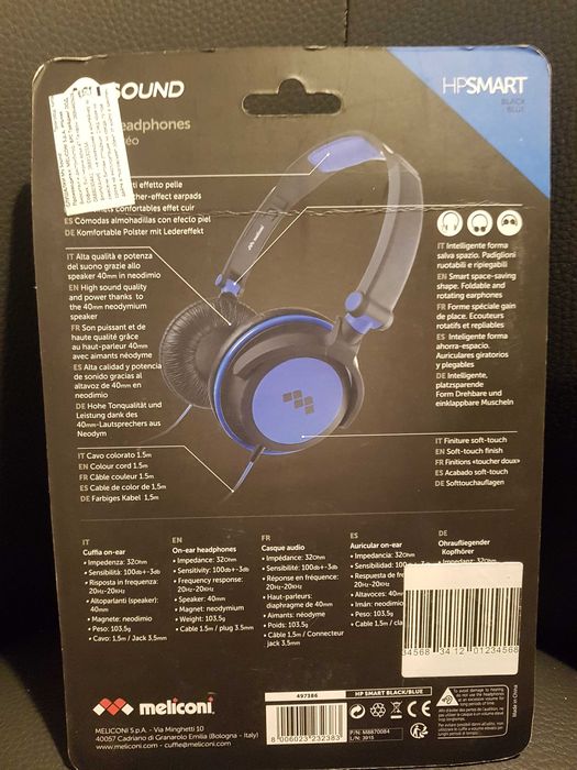Стерео слушалки Meliconi Headphones HP SMART