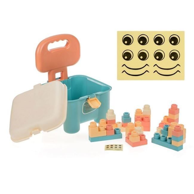 Меки строителни блокчета в кофа - столче