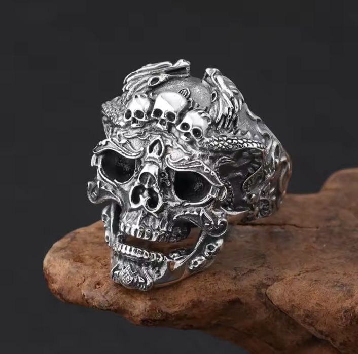 Inel skull lux premium stainless 2025 unisex