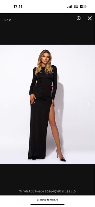 Rochie seara cu trandafiri rosii