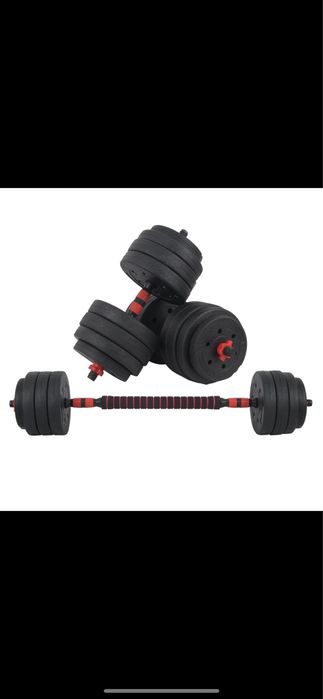 20 кг Дъмбели с 2 лоста допълнително прав и крив ( дъмбел гира гири )