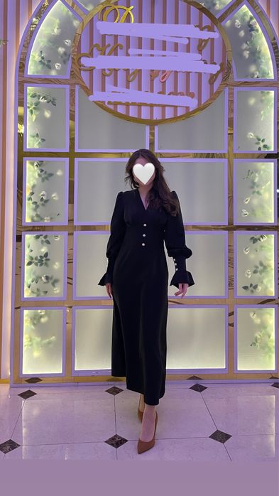 Длинное черное платье