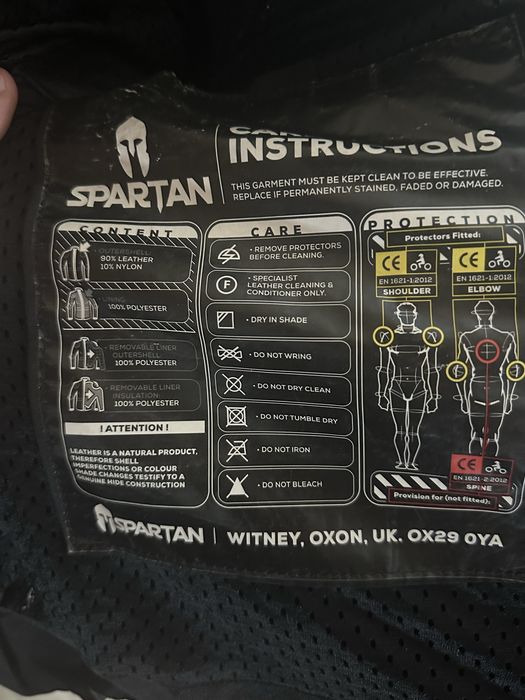 Geacă moto Spartan LJ14S din piele naturală, mărimea M, stare foarte bună
