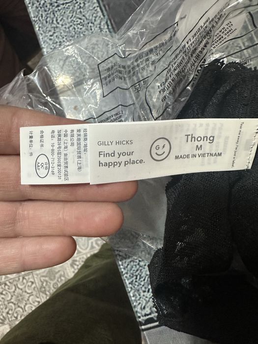 Chiloti tanga cu garnitura din dantela ,M, set 3 buc , Gilly Hicks