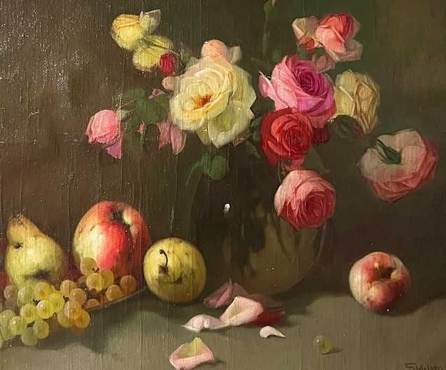 Tablou f VECHI, ulei/panza, Sidelszki Lajos, pictor cotat, 80x60cm+R