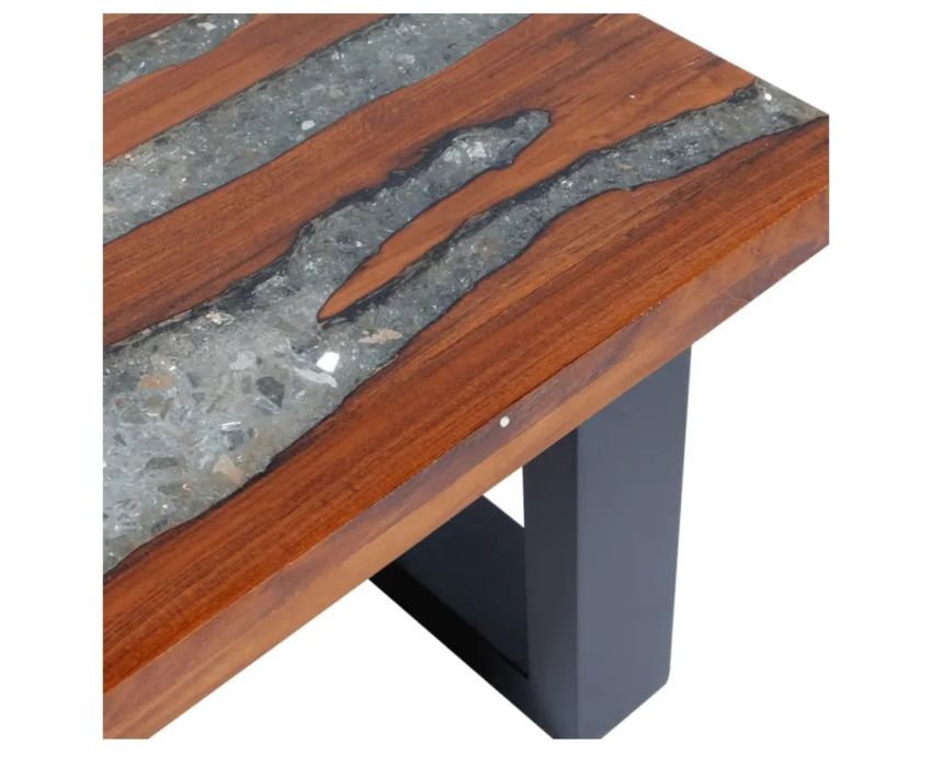 Масивна маса от тиково  мангово дърво, смола