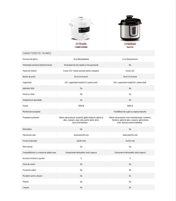 Oala sub presiune electrica Tefal One Pot CY505E30, 1200W, capacitate vas antiaderent 5.8 L, 25 de programe, functie pastrare la cald, argintiu&negru
