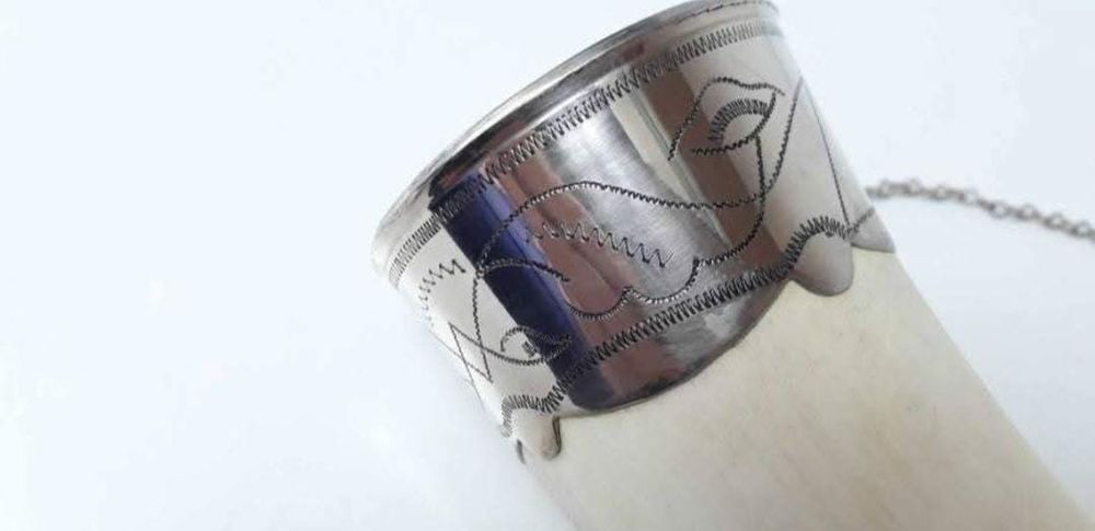 Corn de bivol pentru vin, traditional rusesc, argint , vanatoare