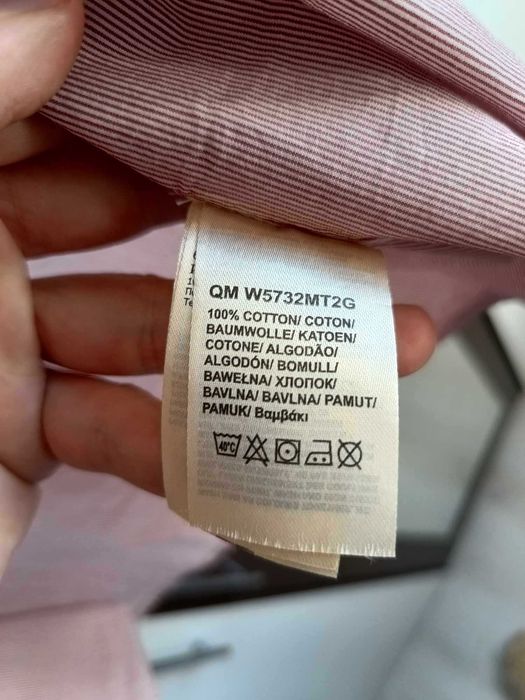 Camasa Wrangler Pink White Striped Short Sleeve Regular Fit Size XL