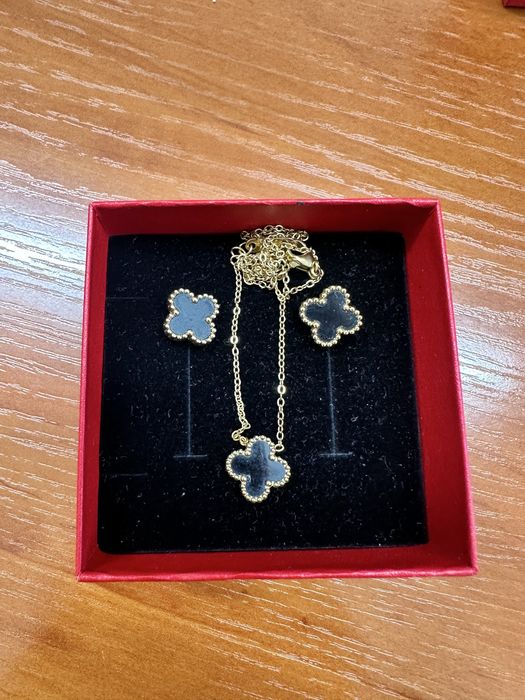 Van Cleef колие и обици- черни