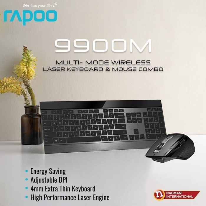 Rapoo 9900M Беспроводная Клавиатура и мышка/мышь русская раскладка