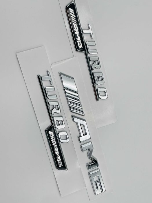 Set Embleme Compatibile Mercedes turbo AMG crom