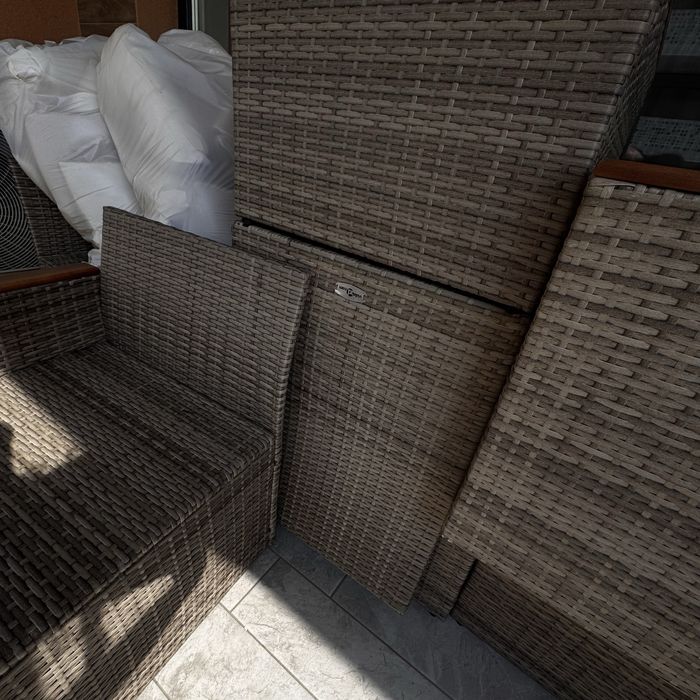 Vand coltar de terasa din 10 piese