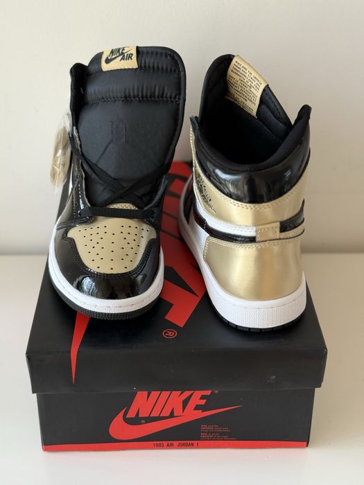 Air Jordan 1 Retro High Patent Gold Toe  Full Box