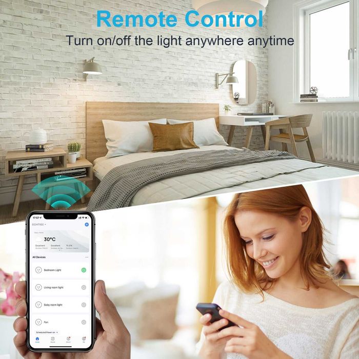 Priza Smart, EIGHTREE, Wi-Fi, 16A, cu masurarea consumului prin App