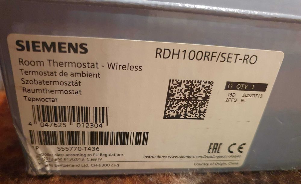 Termostat wireless nou Siemens RDH100RF