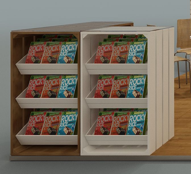 Стелажи, витрини, рекламни модули