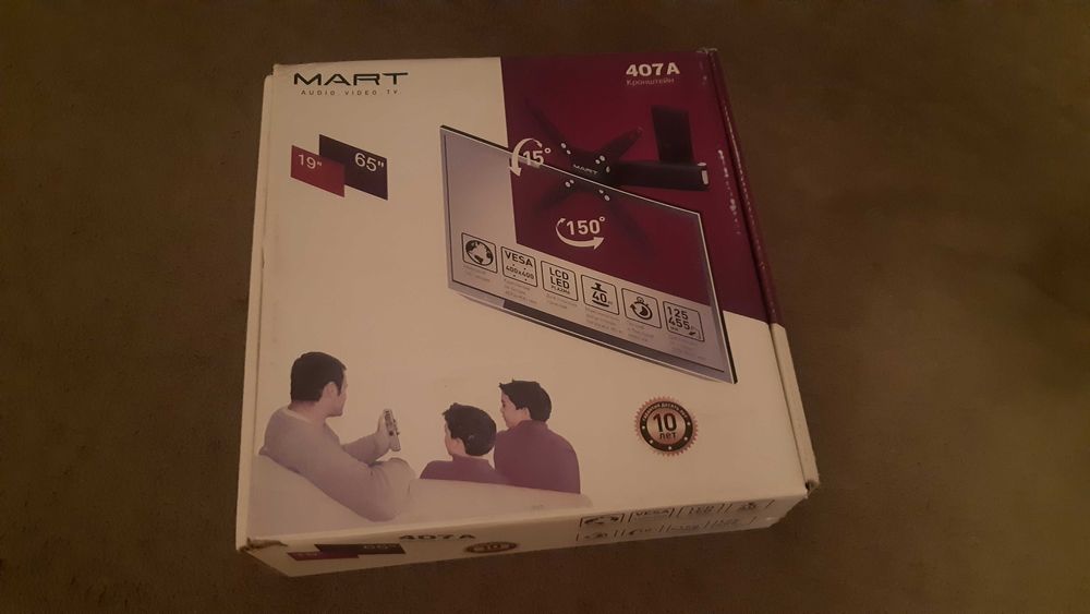 Кронштейн для ТВ Mart 407A черный 19-65"