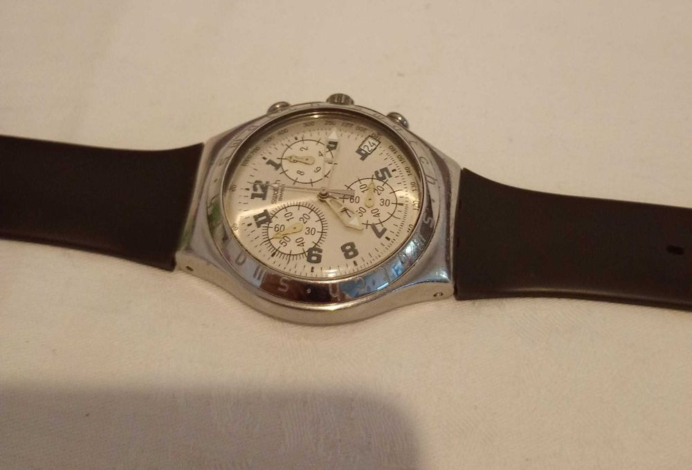 Swatch Irony Chrono Cadmos White (YCS411), Stare 9/10, 2 curele, Swiss Made