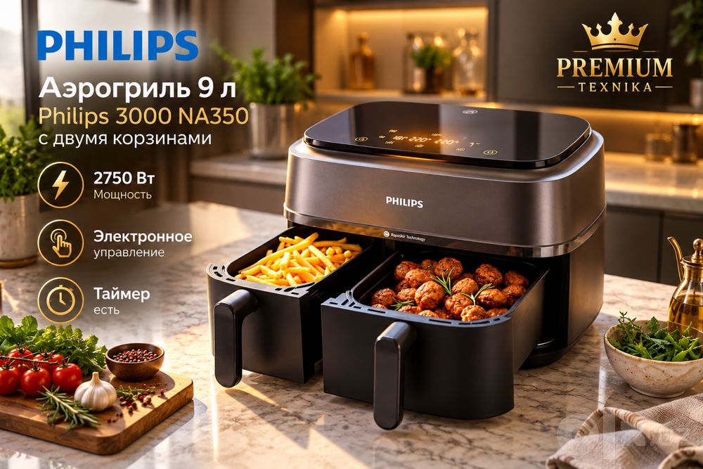Аэрогриль 9 л Philips 3000 NA350