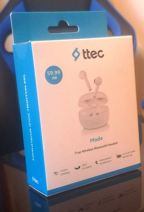Безжични слушалки TTEC. Нови, неразпечатани.