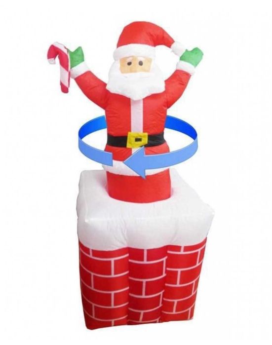 Надуваем Дядо Коледа в комин, въртящ