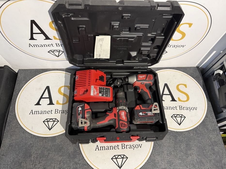 Set Filetante cu percutie Milwaukee M18 BPP2Q-402 4ah 18v