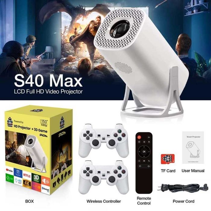 Тв игра Игрови смарт проектор с 2 джойстика и игри Smart HD Video
