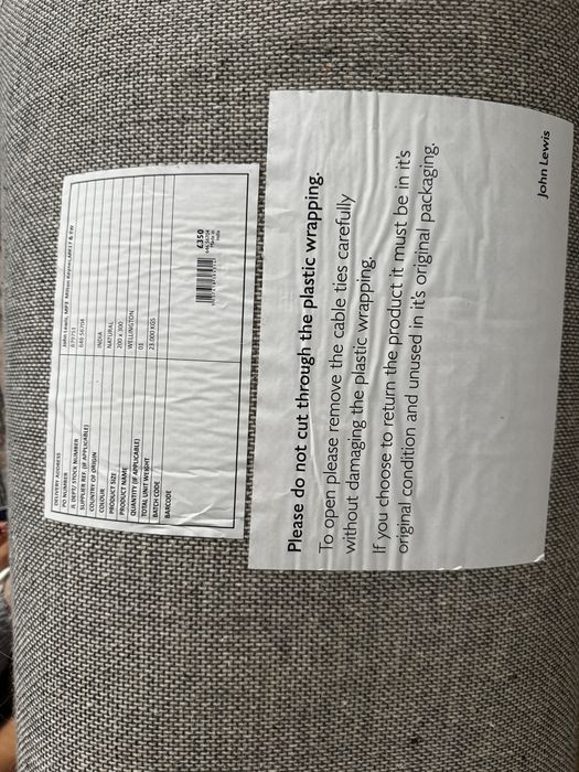 Covor premium John Lewis – 200 × 300 cm – gri deschis – stare excelentă