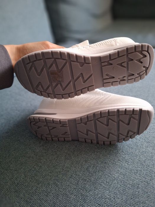 Бели кецове на платформа 7.5 см НОВИ