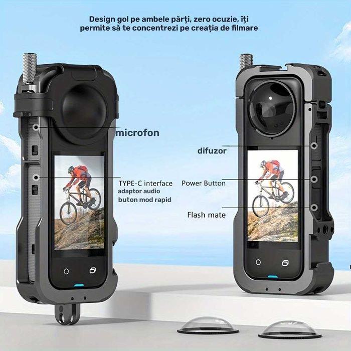 Cadru metalic frame de protectie pentru camere de actiune Insta360 X4