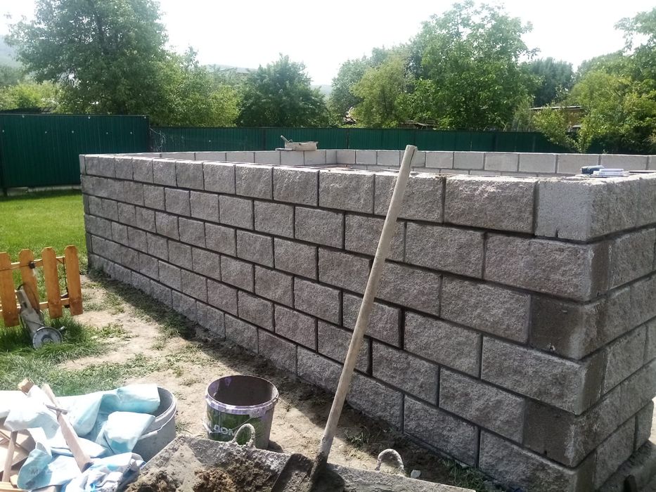 Кладка Сплитерного блока, бетонные работы