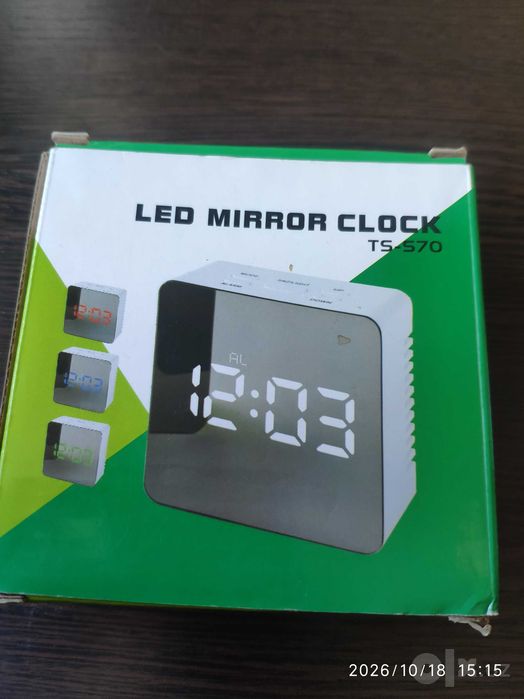 Настольные электронные LED часы с зеркальным дисплеем (будильник)