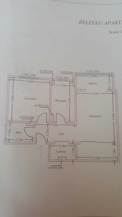 Vand apartament 2 camere piață (central)