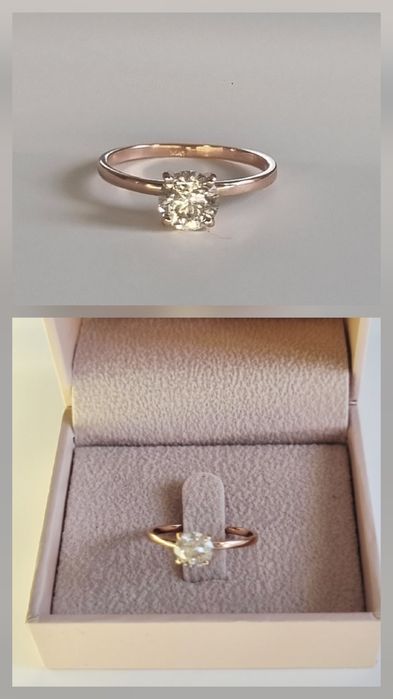 Inel,rafinat,diamant Natural,1C RosePinkGold , Round Brilliant