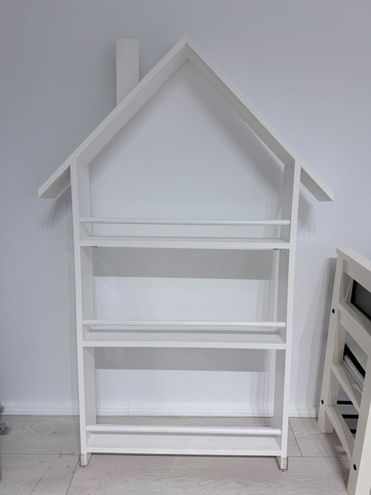 Raft biblioteca tip casuta, alb