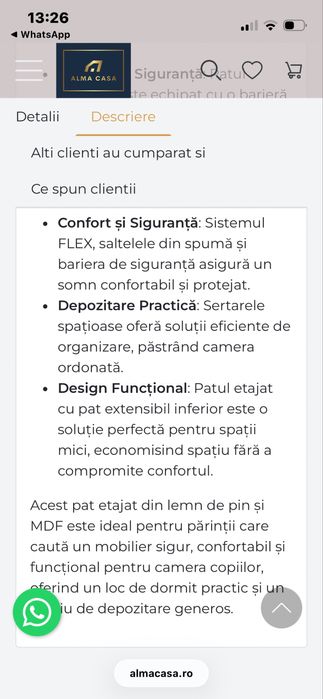 Pat pentru 3 persoane/copii