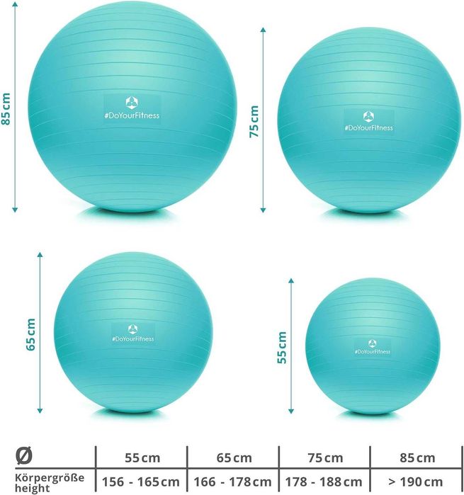 Фитнес топка 150 кг от DoYourFitness®- 55 и 65 см