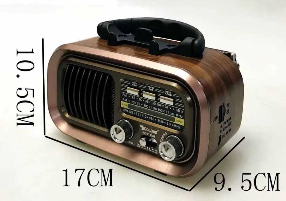 Ретро радио Golon RX-BT628S, Соларен панел, Bluetooth, MP3