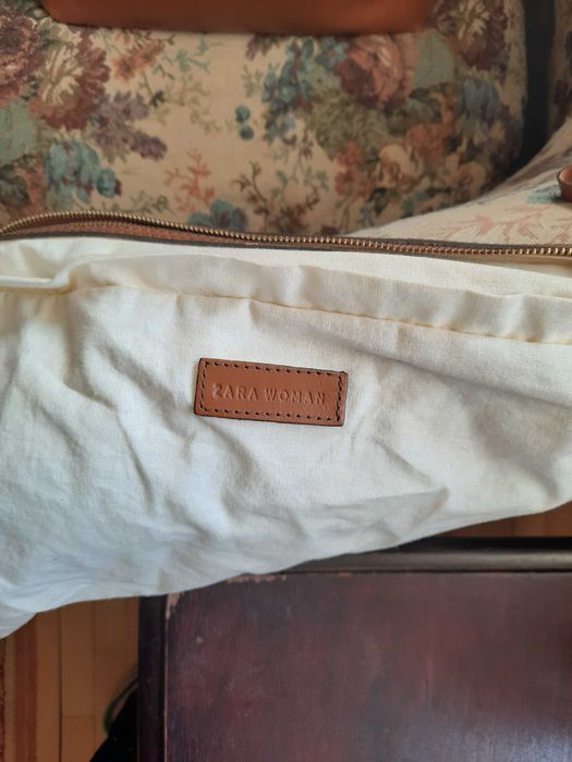 Чанта ZARA от естествена кожа