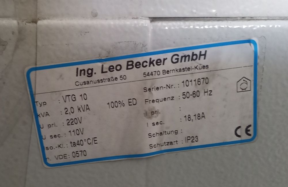 Понижающий трансформатор Schuntermann ET 1000 (Германия) 220→110V