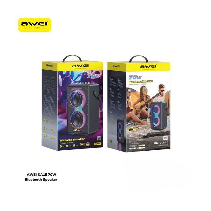Awei KA15 — мощная колонка 70 Вт с RGB-подсветкой. Есть доставка