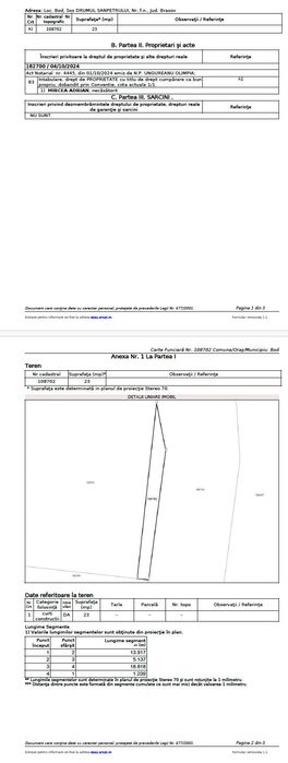 Teren in Bod (Langa Brasov)