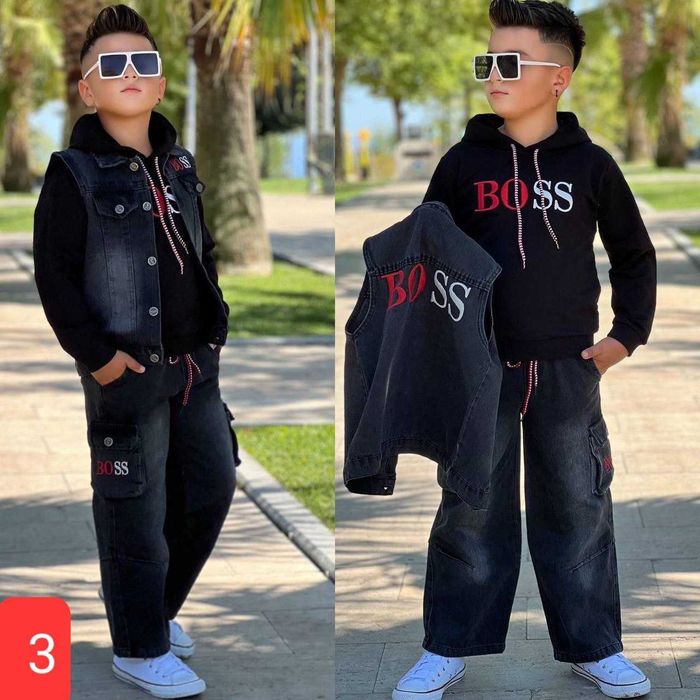 Blugi+vesta+ hanorac  băieți 3-14 ani