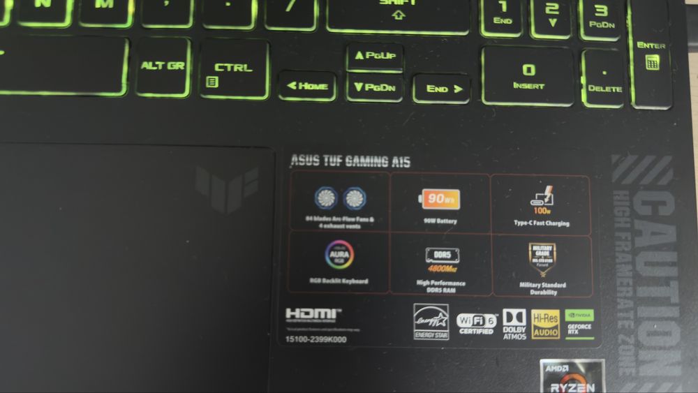 laptop ASUS tuf gaming FA507NVR