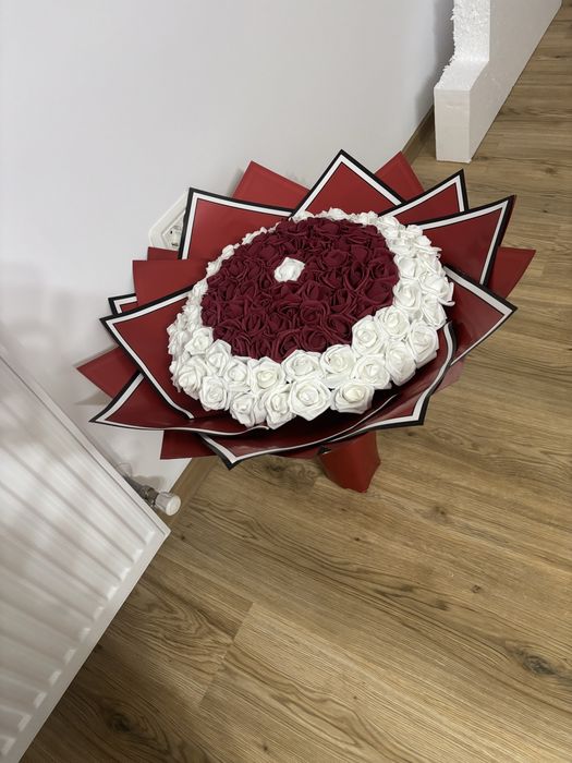 Buchet trandafiri spuma(101)