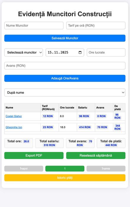 Creare aplicatii WEB, HTML, JavaScript, Automatizari, baze de date