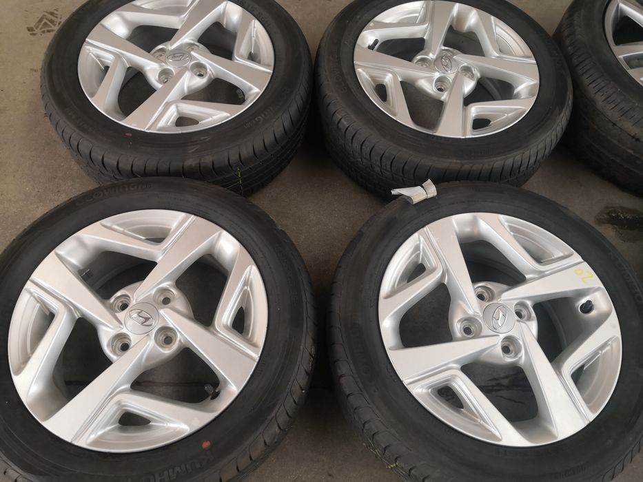 4x100 hyundai Хюндай 4х100 джанти с датчици 185 55 15 гуми dot 23 като нови